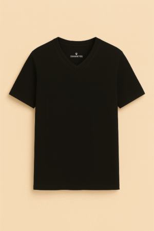 Swankyss black unisex v neck t-shirt