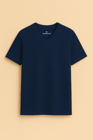 Swankyss navy blue unisex v neck t-shirt