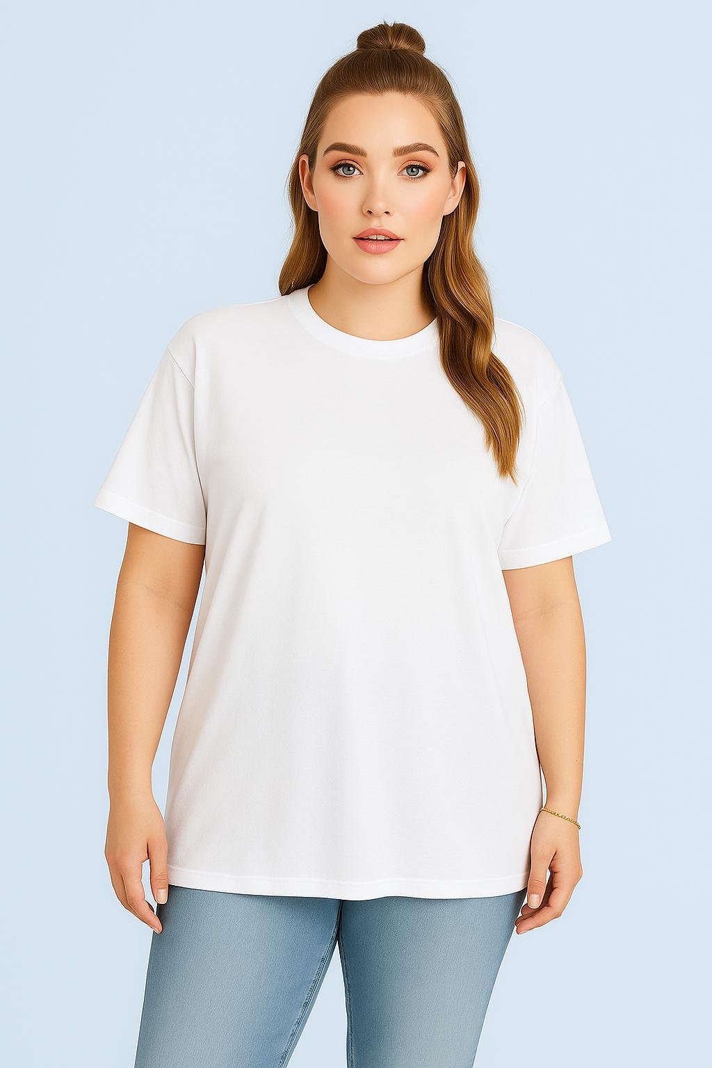 White Oversized Cotton T-Shirt for Unisex front View WoMen_optimized White-Oversized-Cotton-T-Shirt-for-Unisex-front-View-WoMen