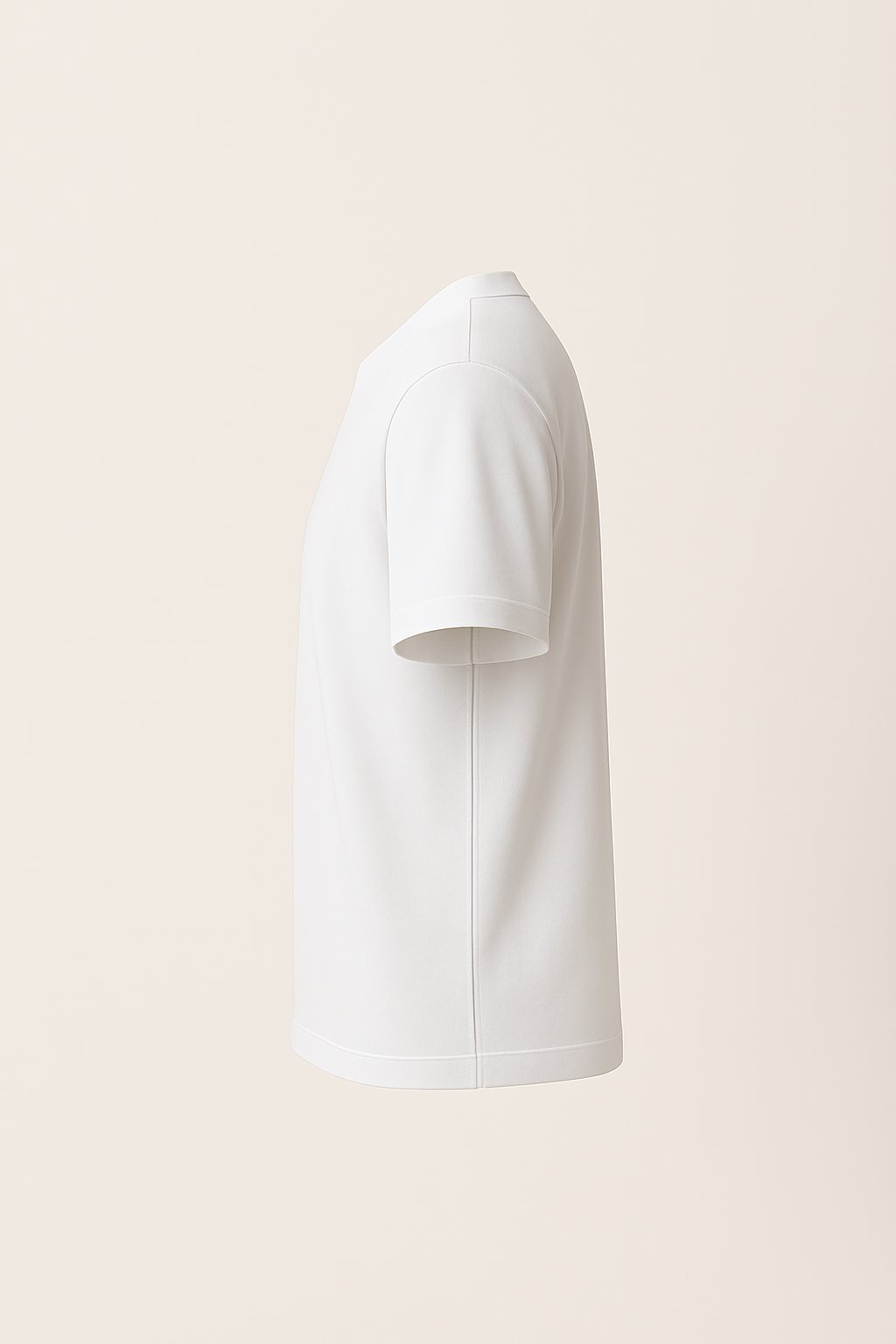 optimized_left_side_view Unisex white cotton T-shirt with a vibrant cartoon tiger graphic near the bottom hem, colorful and playful DTF print with a regular fit and round neck left view