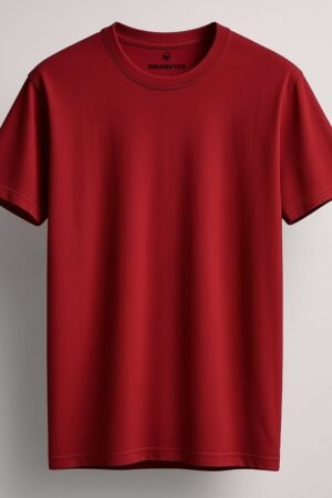 Swankyss maroon unisex round neck t-shirt